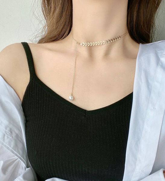 color maisui chokers super fairy collar bone chain net red pearl pendant necklace, Golden;silver
color maisui chokers super fairy collar bone chain net red pearl pendant necklace, Golden;silver