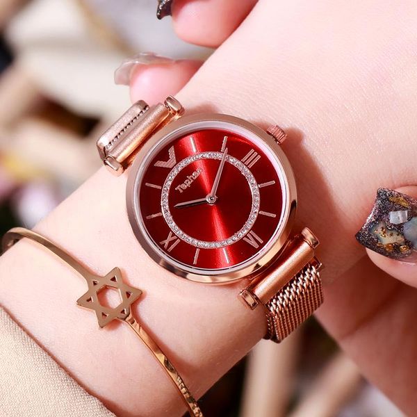 wristwatches relogio feminino watch women ladies watches gold bracelet clock stainless steel magnetic band simple casual twinkling, Slivery;brown
wristwatches relogio feminino watch women ladies watches gold bracelet clock stainless steel magnetic band simple casual twinkling, Slivery;brown