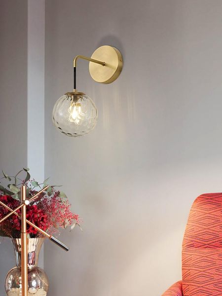 wall lamp nordice abajur bedroom light crystal aisle living room lights for home