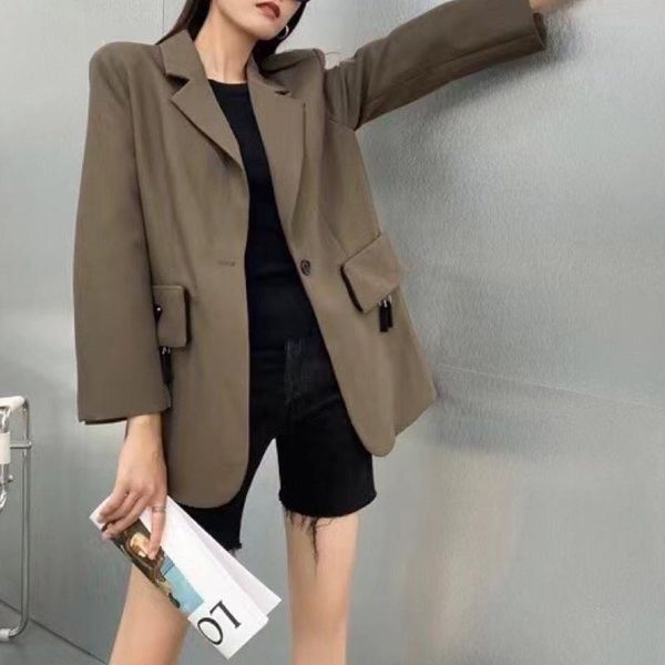 women's suits & blazers suit coat for women 2021 spring and autumn brand office ladies color matching jacket with belt pocket fashion o, White;black
women's suits & blazers suit coat for women 2021 spring and autumn brand office ladies color matching jacket with belt pocket fashion o, White;black