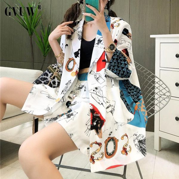 women's tracksuits gvuw women print single breasted loose shortstwo piece suit short leeves fit fashion tide spring summer 2021 20d2034, Gray
women's tracksuits gvuw women print single breasted loose shortstwo piece suit short leeves fit fashion tide spring summer 2021 20d2034, Gray