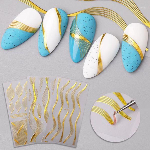 3d gold nail sticker with geometric wave line crack dot pattern art adhesive decals decoration for manicuring1, Black
3d gold nail sticker with geometric wave line crack dot pattern art adhesive decals decoration for manicuring1, Black