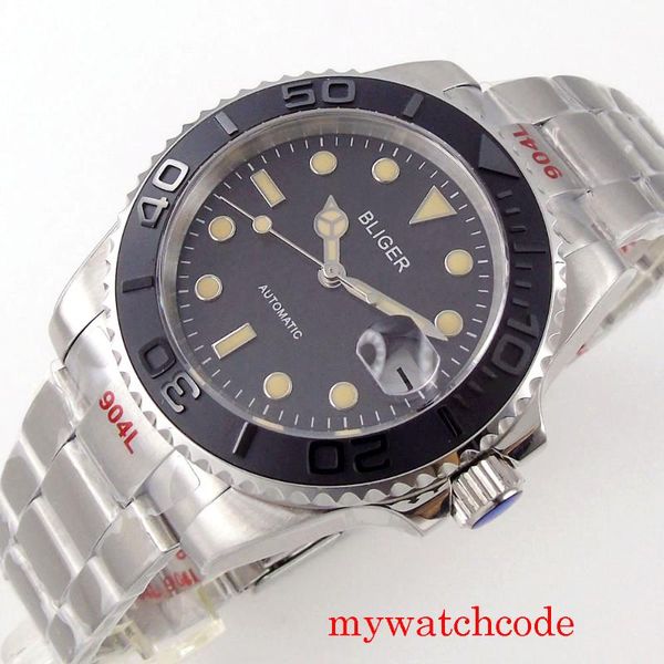 wristwatches 40mm bliger brushed stainless steel 21 jewels miyota 8215 automatic men watch sapphire crystal unidirectional bezel date, Slivery;brown 
wristwatches 40mm bliger brushed stainless steel 21 jewels miyota 8215 automatic men watch sapphire crystal unidirectional bezel date, Slivery;brown