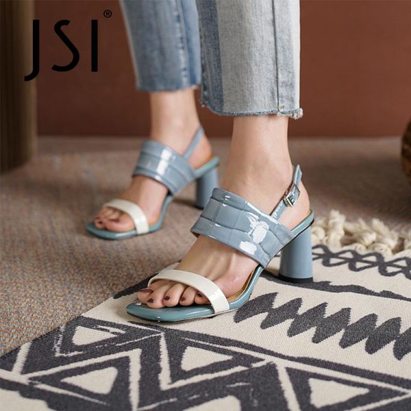 dress shoes jsi patent leather summer women mixed colors square heel concise stylish office lady toe sandals 2021 vo267, Black
dress shoes jsi patent leather summer women mixed colors square heel concise stylish office lady toe sandals 2021 vo267, Black