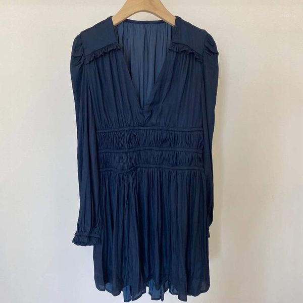 french family 2021 autumn winter women's elastic waist v-neck pleated long sleeve dress mfpro01481 casual dresses, Black;gray
french family 2021 autumn winter women's elastic waist v-neck pleated long sleeve dress mfpro01481 casual dresses, Black;gray