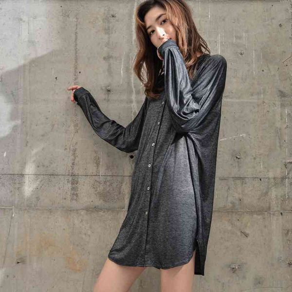 spring summer womens sleepwear cotton sleepshirt women long sleeve ladies nightgowns nightshirt loose sleeping night dress 210603, Black;red
spring summer womens sleepwear cotton sleepshirt women long sleeve ladies nightgowns nightshirt loose sleeping night dress 210603, Black;red