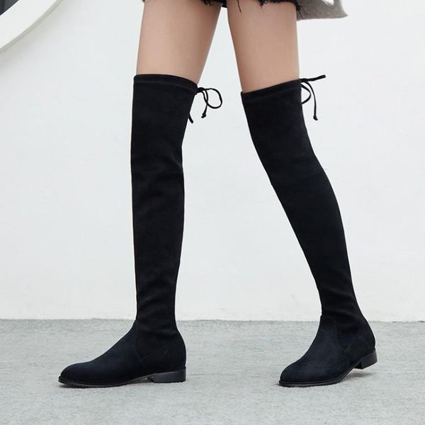boots 2021 over the knee square low heel women winter ladies lace up stretch fabric fashion shoes size 33-41, Black
boots 2021 over the knee square low heel women winter ladies lace up stretch fabric fashion shoes size 33-41, Black