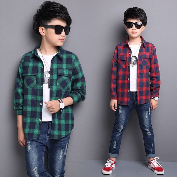 boys' plaid shirt long sleeve middle school children's spring and autumn new children's casual shirt children's wear, Blue
boys' plaid shirt long sleeve middle school children's spring and autumn new children's casual shirt children's wear, Blue