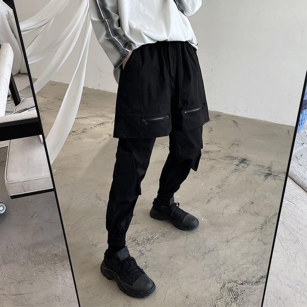 men's pants spring dark fashion trend korean version loose two pieces of cargo large casual, Black
men's pants spring dark fashion trend korean version loose two pieces of cargo large casual, Black