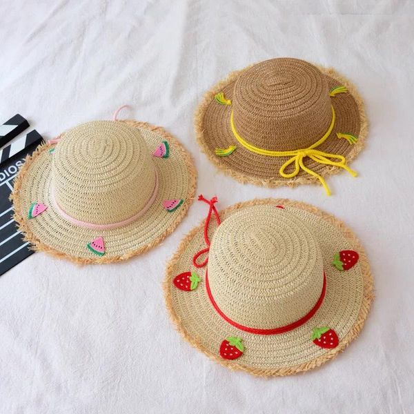 strawberry/peach/grape/banana children summer straw hat sun hats for kids girls boys beach cap panama bonnet wide brim, Blue;gray
strawberry/peach/grape/banana children summer straw hat sun hats for kids girls boys beach cap panama bonnet wide brim, Blue;gray