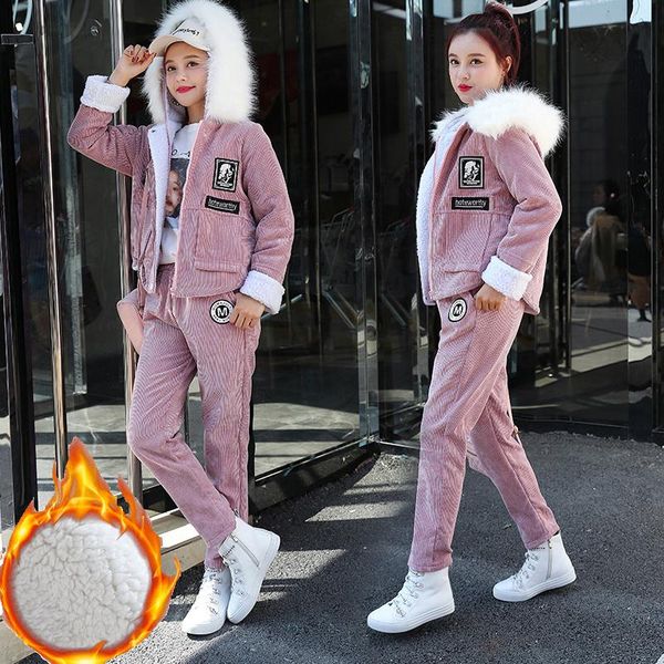 turn-down collar autumn and winter clothing suit fashion corduroy jacket plus velvet thick two-piece female casual women women's two pi, White
turn-down collar autumn and winter clothing suit fashion corduroy jacket plus velvet thick two-piece female casual women women's two pi, White
