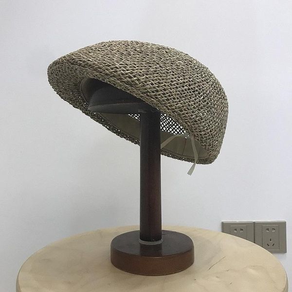 berets summer ladies manual breathable solid color fedora casual england women beret outdoor adjustable fashion vintage walking cap, Blue;gray
berets summer ladies manual breathable solid color fedora casual england women beret outdoor adjustable fashion vintage walking cap, Blue;gray