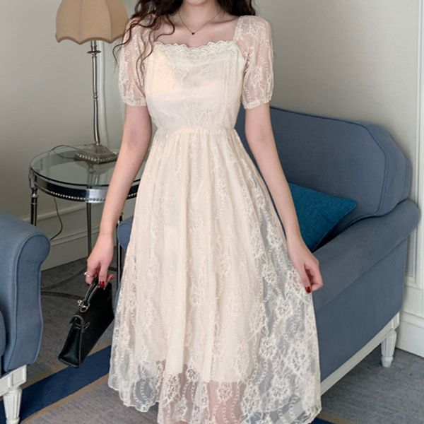 korean summer lace dress square collar puff short sleeve women clothing fashion brand solid high waist a-line dresses 210515, Black;gray
korean summer lace dress square collar puff short sleeve women clothing fashion brand solid high waist a-line dresses 210515, Black;gray