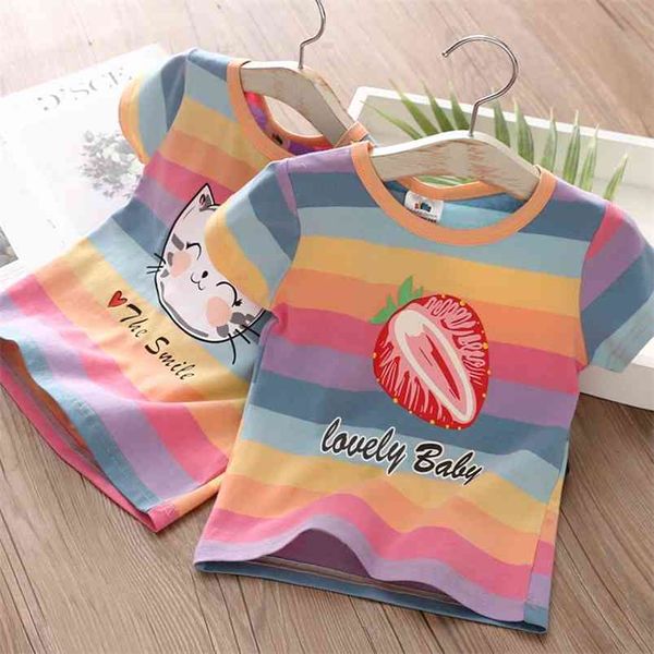 summer 2 3 4 5 6 7 8 9 10 years children cotton cartoon short sleeve colorful stripe basic t-shirt for baby kids girls 210625, Blue
summer 2 3 4 5 6 7 8 9 10 years children cotton cartoon short sleeve colorful stripe basic t-shirt for baby kids girls 210625, Blue