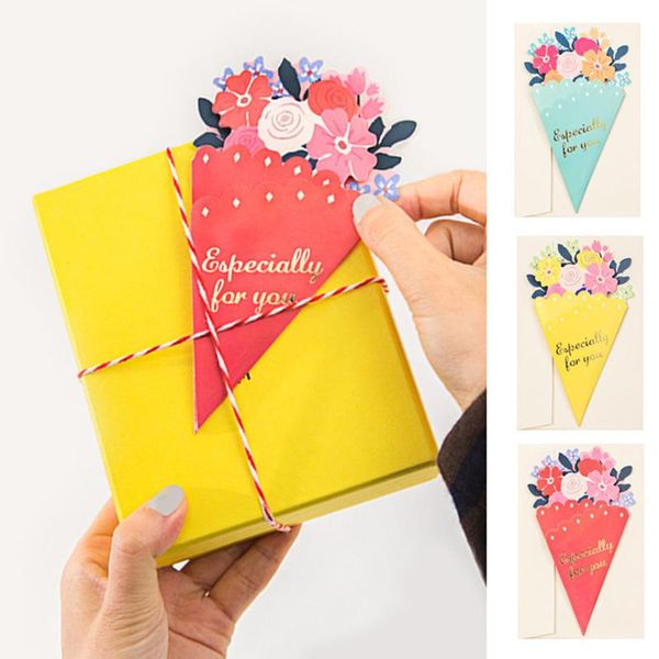 floral thank you bouquet greeting card blank note cards for wedding birthday graduation invitation valentine mother day