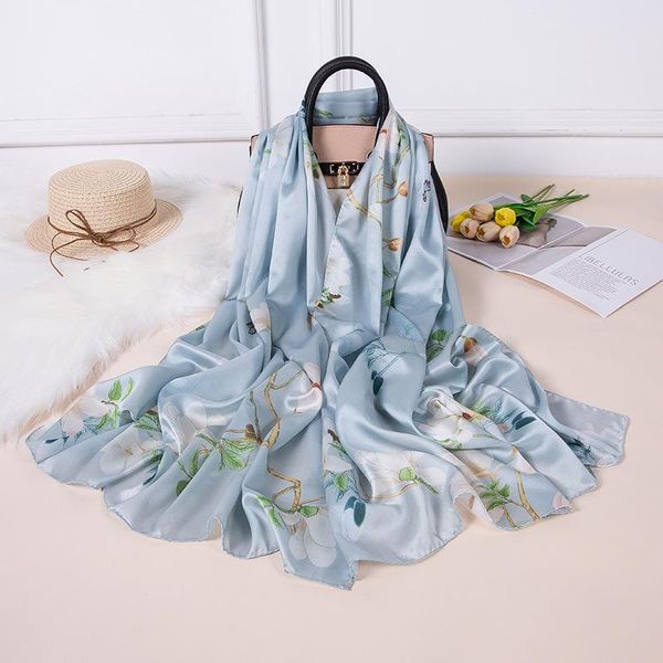 scarves 2021 women silk-blend hand-curled tulip print satinscarf fashion long soft wrap ladies shawl for neckerchief, Blue;gray
scarves 2021 women silk-blend hand-curled tulip print satinscarf fashion long soft wrap ladies shawl for neckerchief, Blue;gray
