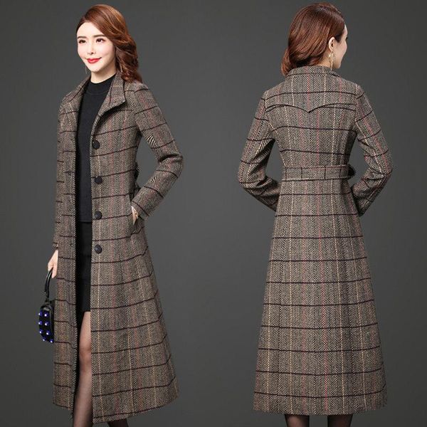 autumn winter houndstooth women wool long coat with belt elegant slim temperament outwear female warm windbreaker women's & blends, Black
autumn winter houndstooth women wool long coat with belt elegant slim temperament outwear female warm windbreaker women's & blends, Black