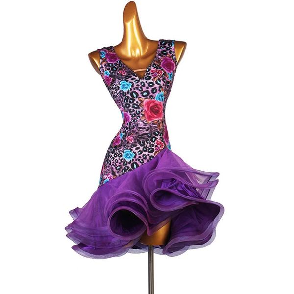 stage wear latin dance elegant v-neck dress profession custom female child leopard print performance skirt competition clothing, Black;red
stage wear latin dance elegant v-neck dress profession custom female child leopard print performance skirt competition clothing, Black;red