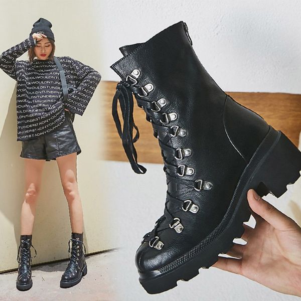 boots zorssar leather boot autumn winter fashion short lace-up women's shoes trend for women zjcz, Black
boots zorssar leather boot autumn winter fashion short lace-up women's shoes trend for women zjcz, Black