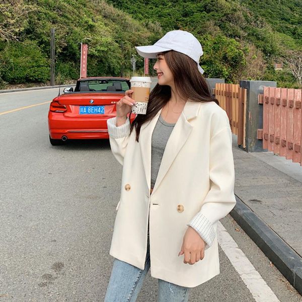 women's suits & blazers women loose casual college style solid double-breasted jacket sweet outerwear spring autumn korean daily simple, White;black
women's suits & blazers women loose casual college style solid double-breasted jacket sweet outerwear spring autumn korean daily simple, White;black