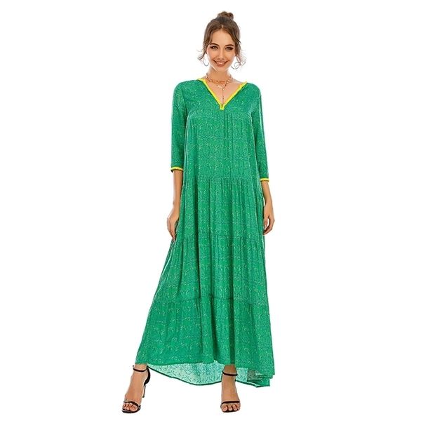 womens long sleeve bohemian maxi dresses summer ruffle vintage elegant retro boho floral large size v-neck dress vestidos, Black;gray
womens long sleeve bohemian maxi dresses summer ruffle vintage elegant retro boho floral large size v-neck dress vestidos, Black;gray