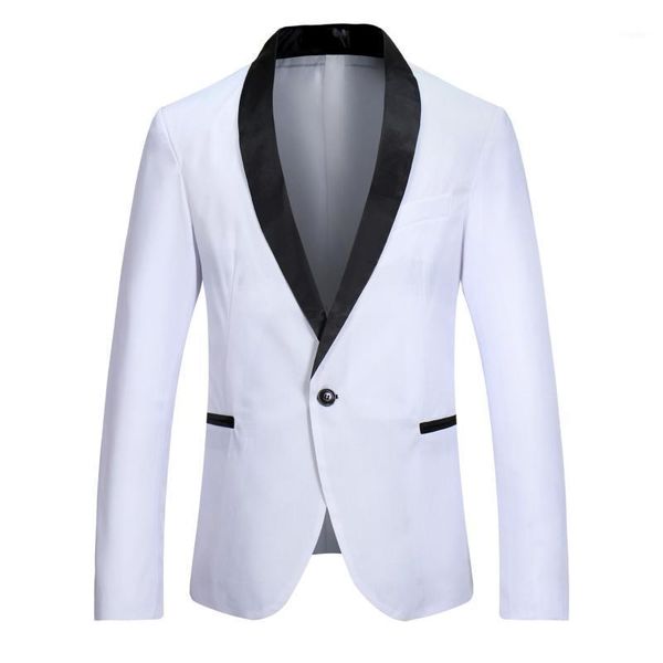 men's suits & blazers luclesam men simple stitching contrast collar suit jacket mens party wedding stage performance blazer blaser masc, White;black
men's suits & blazers luclesam men simple stitching contrast collar suit jacket mens party wedding stage performance blazer blaser masc, White;black