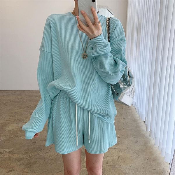 women's tracksuits 2021 autumn women sets 2 piece outfits loose pullover matching short high waist korean fashion wild lady suits, Gray
women's tracksuits 2021 autumn women sets 2 piece outfits loose pullover matching short high waist korean fashion wild lady suits, Gray