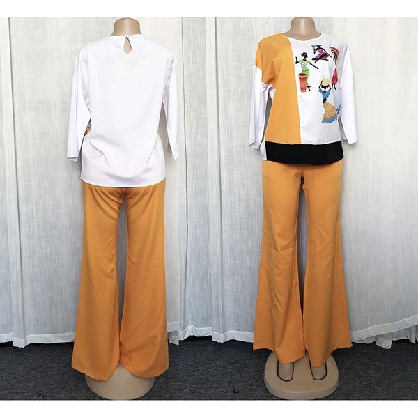 women's two piece pants 2 sets africa clothing for women plus size clothes ladies business office shirt +pants suit es african, White
women's two piece pants 2 sets africa clothing for women plus size clothes ladies business office shirt +pants suit es african, White