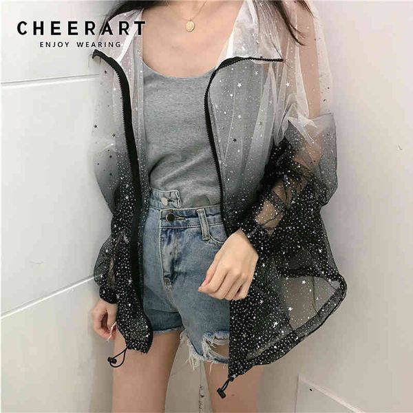 transparente sequin summer cardigan blouse jacket women gradient star print see through loose korean 210427, White
transparente sequin summer cardigan blouse jacket women gradient star print see through loose korean 210427, White