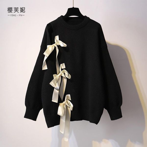 women's sweaters sweater women wear lazy coat in autumn and winter, White;black