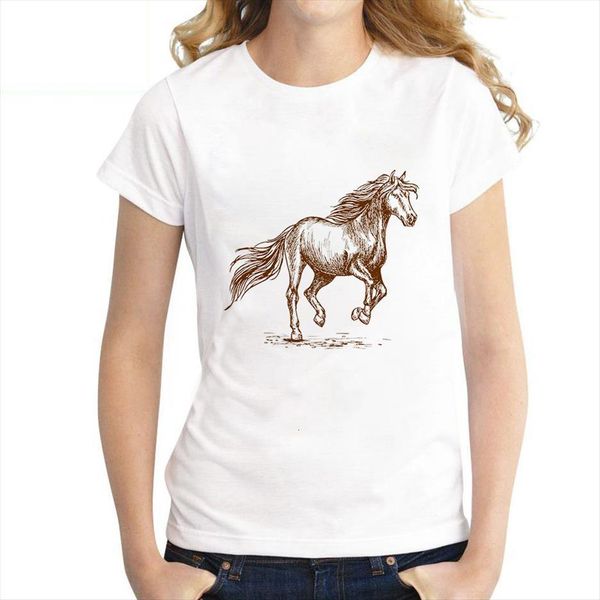 fashion summer horse graphic vogue women short sleeve cute female tee 90s plus size xxxl, White 
fashion summer horse graphic vogue women short sleeve cute female tee 90s plus size xxxl, White