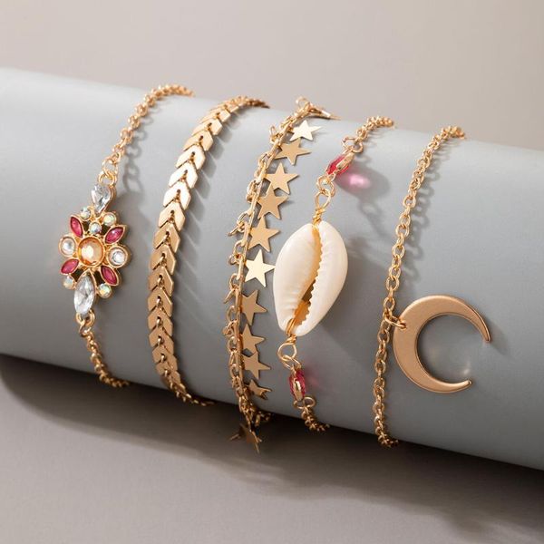 charm bracelets bohemian shell for women trendy flower star moon crystal bracelet set elegant gold metal chain girl, Golden;silver
charm bracelets bohemian shell for women trendy flower star moon crystal bracelet set elegant gold metal chain girl, Golden;silver