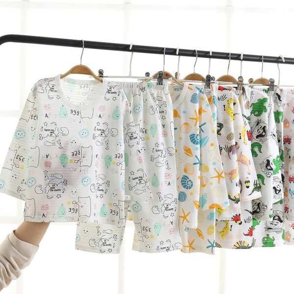 pajamas children's suit summer cotton boys girls air-conditioned clothes long sleeves breathable sunscreen sleepwear pyjamas, Blue;red
pajamas children's suit summer cotton boys girls air-conditioned clothes long sleeves breathable sunscreen sleepwear pyjamas, Blue;red
