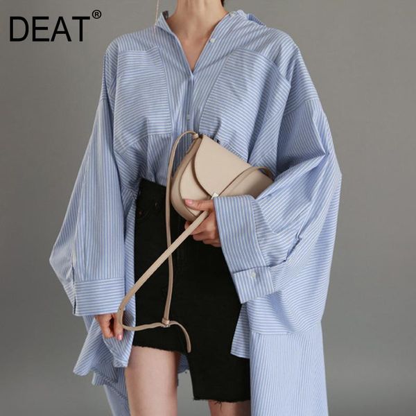 women's blouses & shirts deat 2021 fashion women clothes turn-down collar asymmetrical stiped loose bat sleeve lantern big size shirt w, White
women's blouses & shirts deat 2021 fashion women clothes turn-down collar asymmetrical stiped loose bat sleeve lantern big size shirt w, White