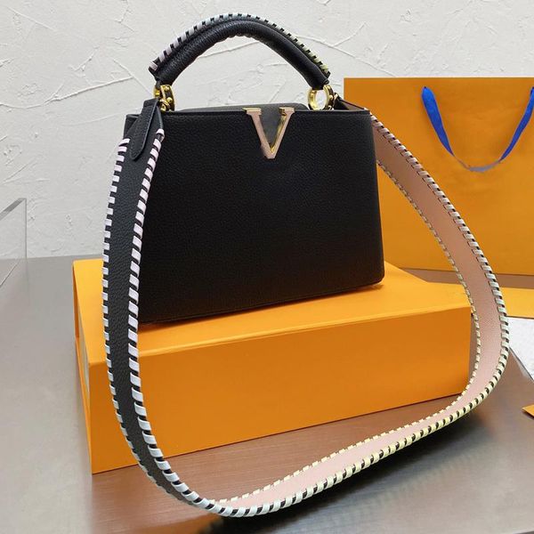 women fashion handbag crossbody bags shoulder tote bag litchee pattern genuine leather braided bicolor strap capucines bb pm mini handbags p
women fashion handbag crossbody bags shoulder tote bag litchee pattern genuine leather braided bicolor strap capucines bb pm mini handbags p
