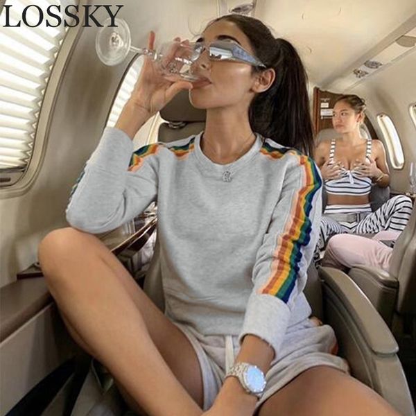 color rainbow side striped long sleeve t shirt women round neck casual basic gray autumn winter women's t-shirt pullover 210520, White
color rainbow side striped long sleeve t shirt women round neck casual basic gray autumn winter women's t-shirt pullover 210520, White