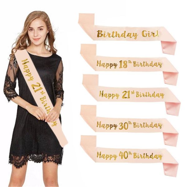 1pc rose gold birthday satin sashes girl lady women 18 21 30 40 50 year happy favors anniversary decoration band party
1pc rose gold birthday satin sashes girl lady women 18 21 30 40 50 year happy favors anniversary decoration band party