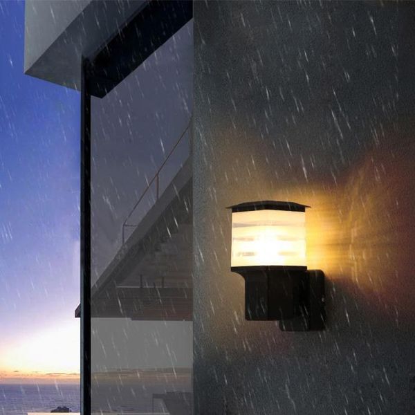 outdoor 7w led wall sconce light fixture waterproof lamp e27 bulb plastic garden lamps
