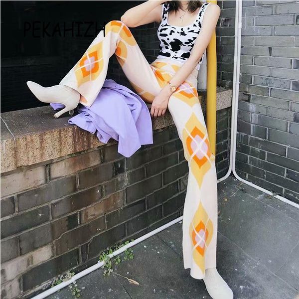 women's pants & capris eurpean famale clothing fashion slim print flared trousers casual loose high street knitted straight vintage 202, Black;white
women's pants & capris eurpean famale clothing fashion slim print flared trousers casual loose high street knitted straight vintage 202, Black;white
