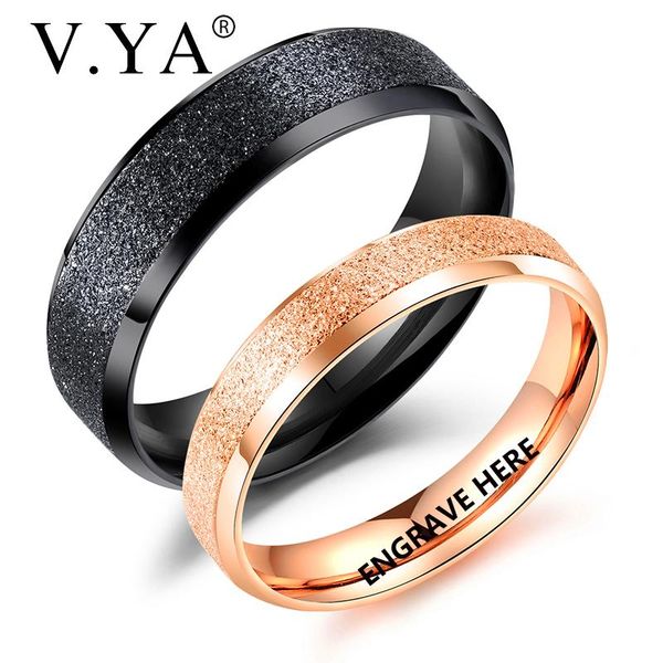 cluster rings v.ya style scrub simple for couple stainless steel black/rose gold engraved lover wedding men/women, Golden;silver
cluster rings v.ya style scrub simple for couple stainless steel black/rose gold engraved lover wedding men/women, Golden;silver