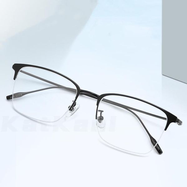 fashion sunglasses frames katkani ultra-light pure titanium glasses frame men's business retro optical prescription half 8085w, Black
fashion sunglasses frames katkani ultra-light pure titanium glasses frame men's business retro optical prescription half 8085w, Black