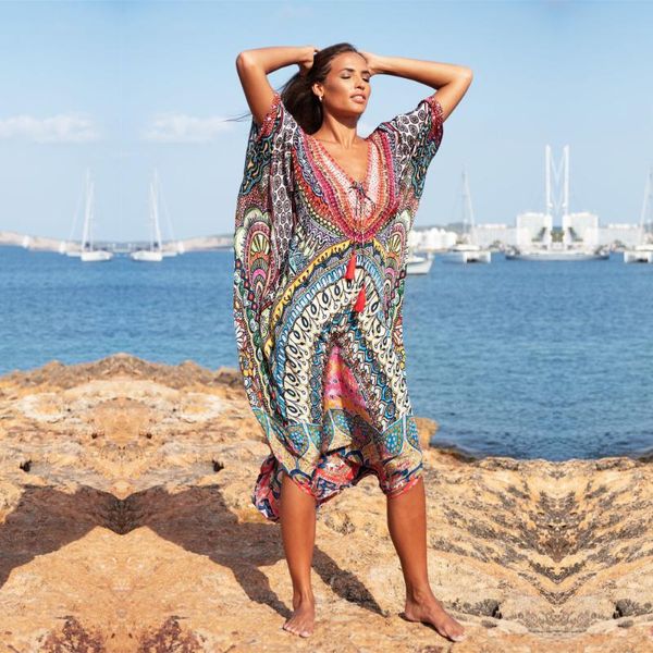 women's swimwear 2021 quick-drying bikini cover-ups bohemian printed summer dress kaftan long red tunic women beach wear swim suit cove, White;black
women's swimwear 2021 quick-drying bikini cover-ups bohemian printed summer dress kaftan long red tunic women beach wear swim suit cove, White;black