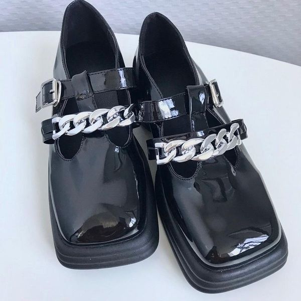 dress shoes ladies fashion square toe chunky wedge heel chain design strap footwear female 283, Black
dress shoes ladies fashion square toe chunky wedge heel chain design strap footwear female 283, Black