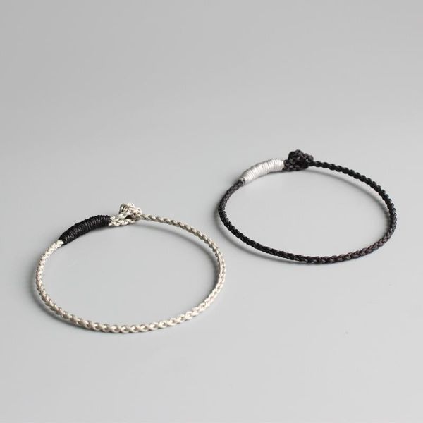 link, chain tibetan buddhist handbraided knots lucky rope tale matching bracelet thin bangle original handmade blessed couple jewelry, Black
link, chain tibetan buddhist handbraided knots lucky rope tale matching bracelet thin bangle original handmade blessed couple jewelry, Black