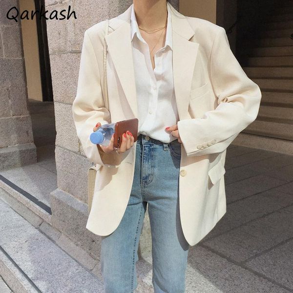 women's suits & blazers women all-match fashion casual outwear oversized beige single breasted solid korean style office ladies elegant, White;black
women's suits & blazers women all-match fashion casual outwear oversized beige single breasted solid korean style office ladies elegant, White;black