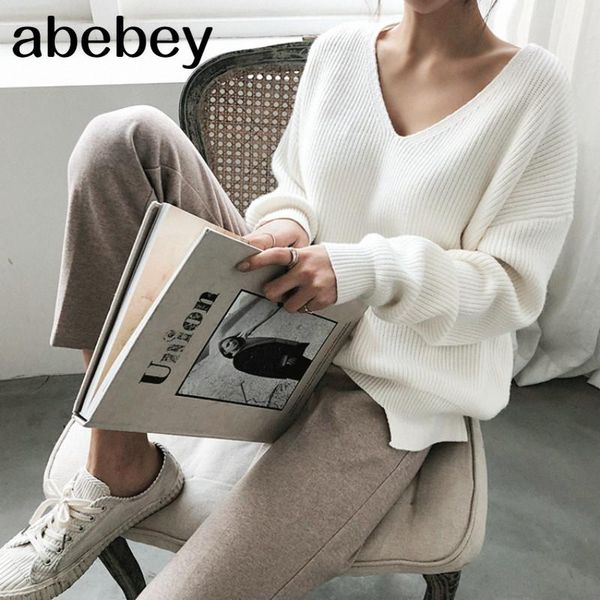 autumn winter women's knitwear v-neck minimalist korean irregular hem knitted casual sweaters sw8112, White;black
autumn winter women's knitwear v-neck minimalist korean irregular hem knitted casual sweaters sw8112, White;black