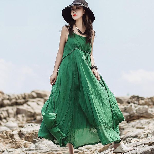 johnature vintage maxi dress loose solid sleeveless ankle-length summer spaghetti strap natural o-neck women dress 210521, Black;gray
johnature vintage maxi dress loose solid sleeveless ankle-length summer spaghetti strap natural o-neck women dress 210521, Black;gray