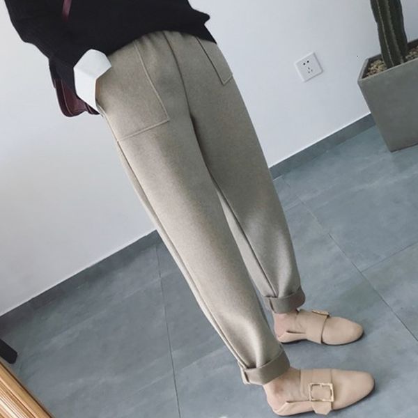 pants autumn winter thicken pants women elastic waist pockets woolen female pencil pant elegant warm trousers femme t2fu, Black;white
pants autumn winter thicken pants women elastic waist pockets woolen female pencil pant elegant warm trousers femme t2fu, Black;white