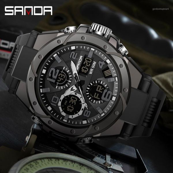 brand sports men's watch military quartz dual display shockproof s chronograph relogio masculino wristwatches, Slivery;brown
brand sports men's watch military quartz dual display shockproof s chronograph relogio masculino wristwatches, Slivery;brown