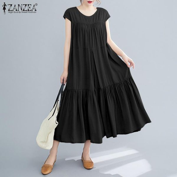 party dresses fashion casual short sleeve robe women elegant holiday maxi dress solid ruffle vestido 2022 summer long, White;black
party dresses fashion casual short sleeve robe women elegant holiday maxi dress solid ruffle vestido 2022 summer long, White;black
